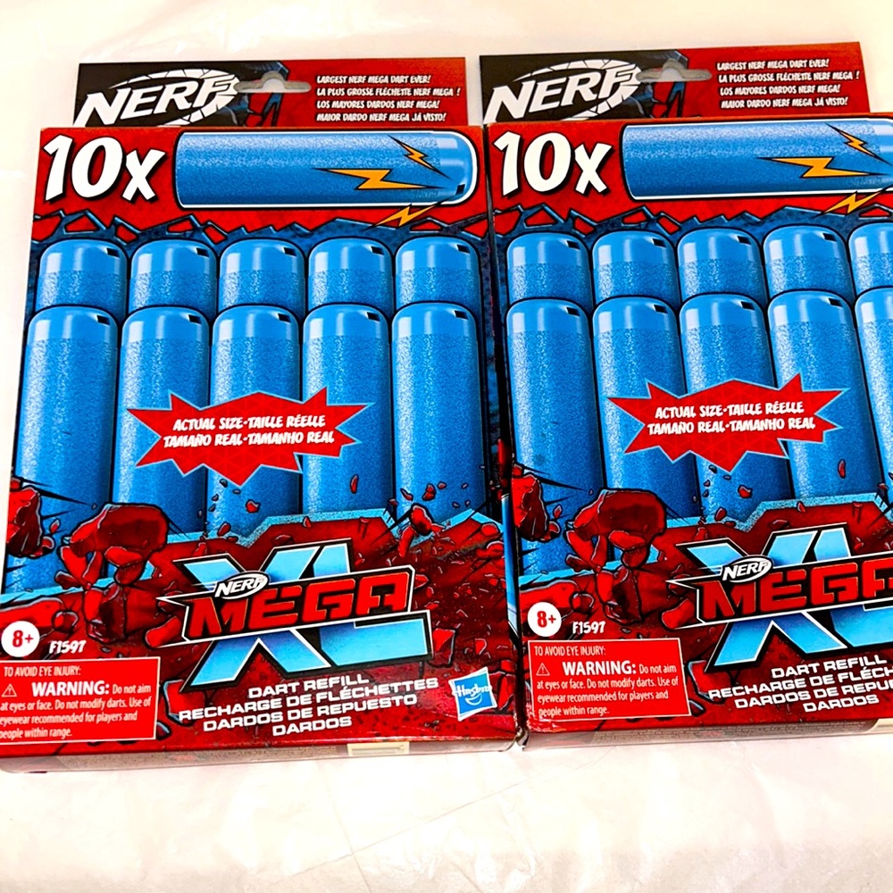 Nerf NWT UNOPENED 10X MEGA XL DARTS F1597 8+ lot of 2